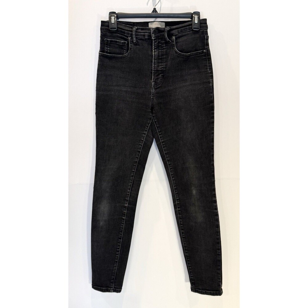 Everlane Womens Jeans Size 30 Tall Black Denim Charcoal Wash Distressed Skinny